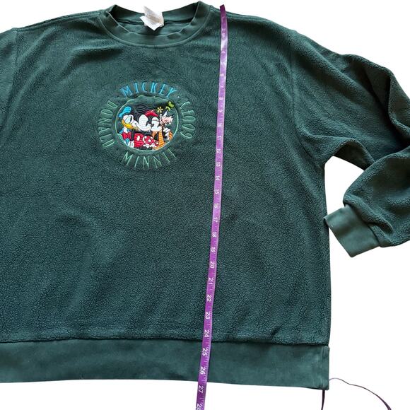 VTG Disney Store Mickey Minnie Donald Goofy Sweatshirt Womens M L Green 90s - Picture 9 of 12